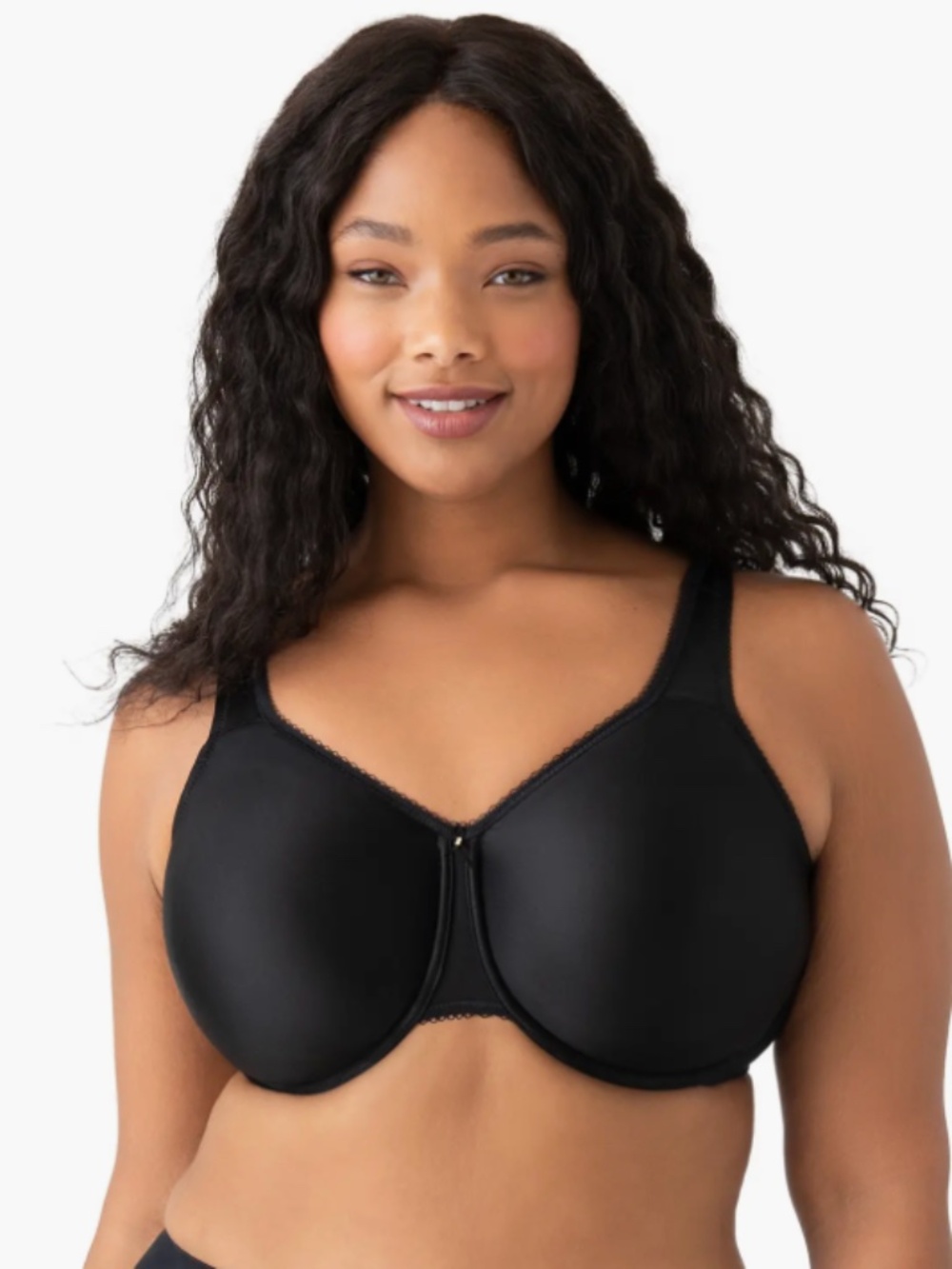 NWT Wacoal Black satin full coverage underwire bra